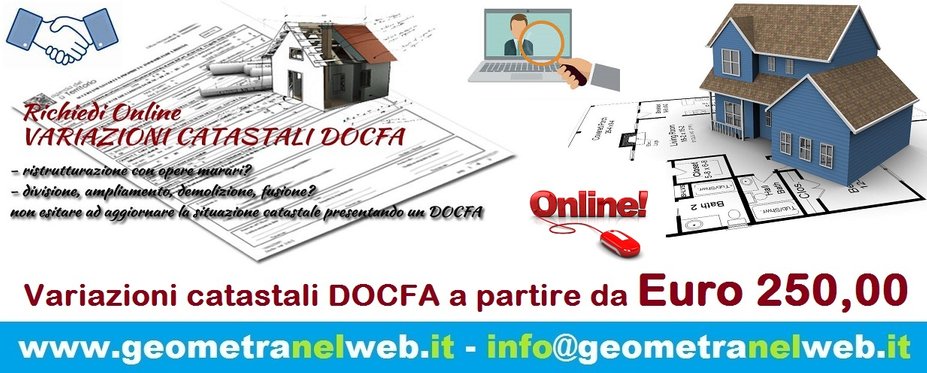 Variazione catastale DOCFA - aggiornamento planimetria catastale - Geometra Online pratiche Docfa